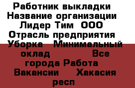 Работник выкладки › Название организации ­ Лидер Тим, ООО › Отрасль предприятия ­ Уборка › Минимальный оклад ­ 28 000 - Все города Работа » Вакансии   . Хакасия респ.